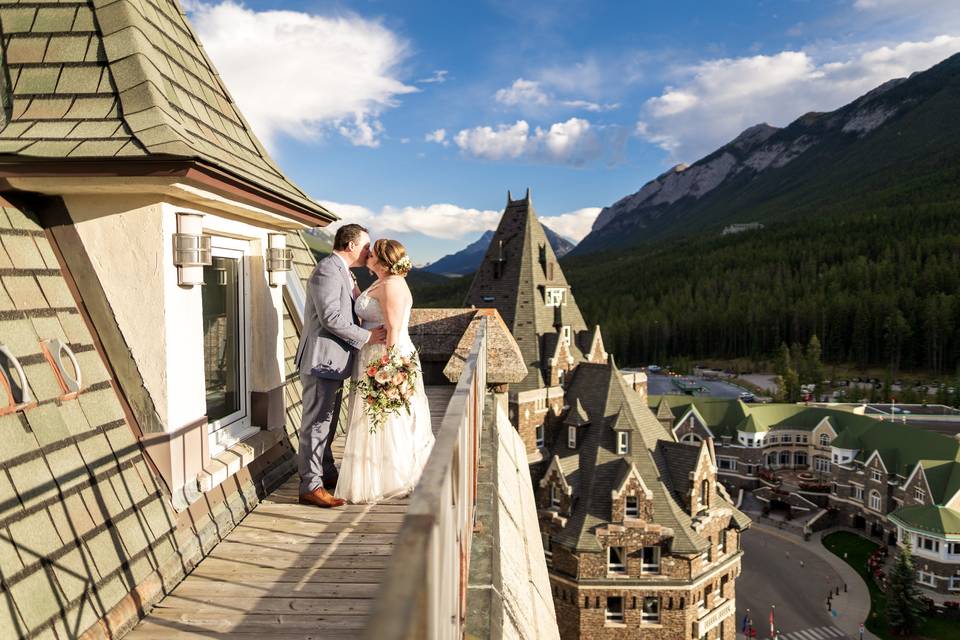 Banff Springs rooftop wedding