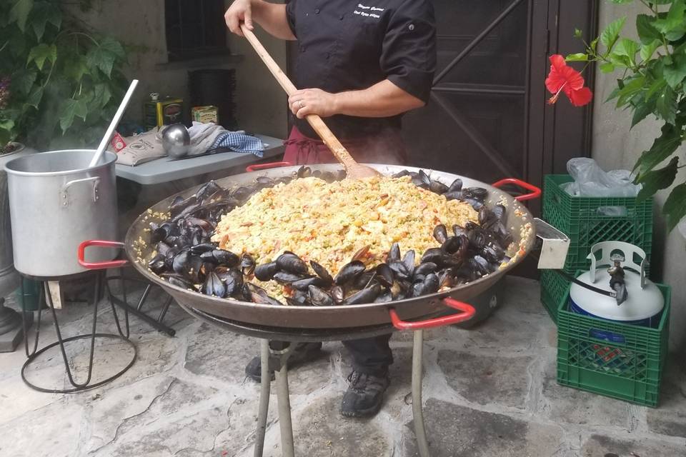 Paella in the making!