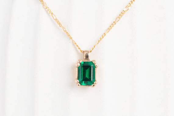 Lab Grown Emerald Pendant