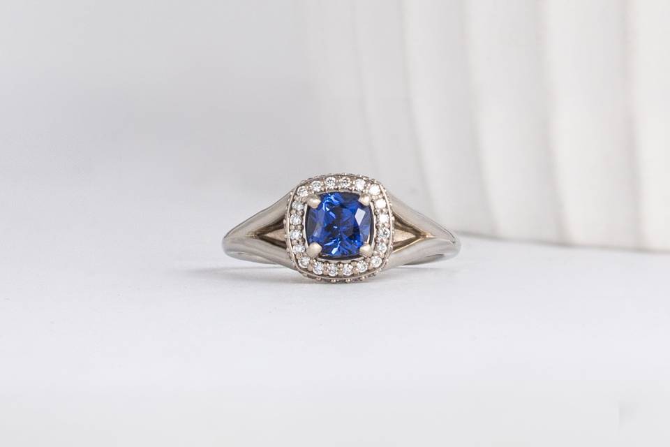 Lab Grown Sapphire Ring