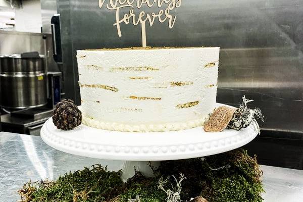 Custom Birch Wedding Cake