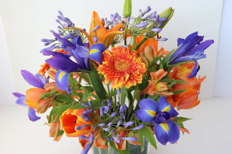 Gerbera and lily arrangement