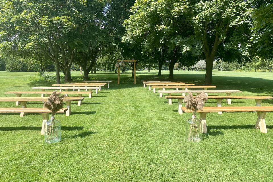 Benches at ceremony
