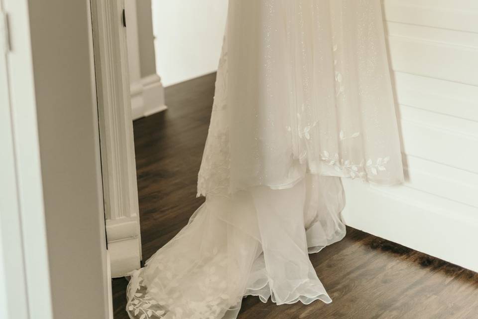 Gown and flower girl dresses