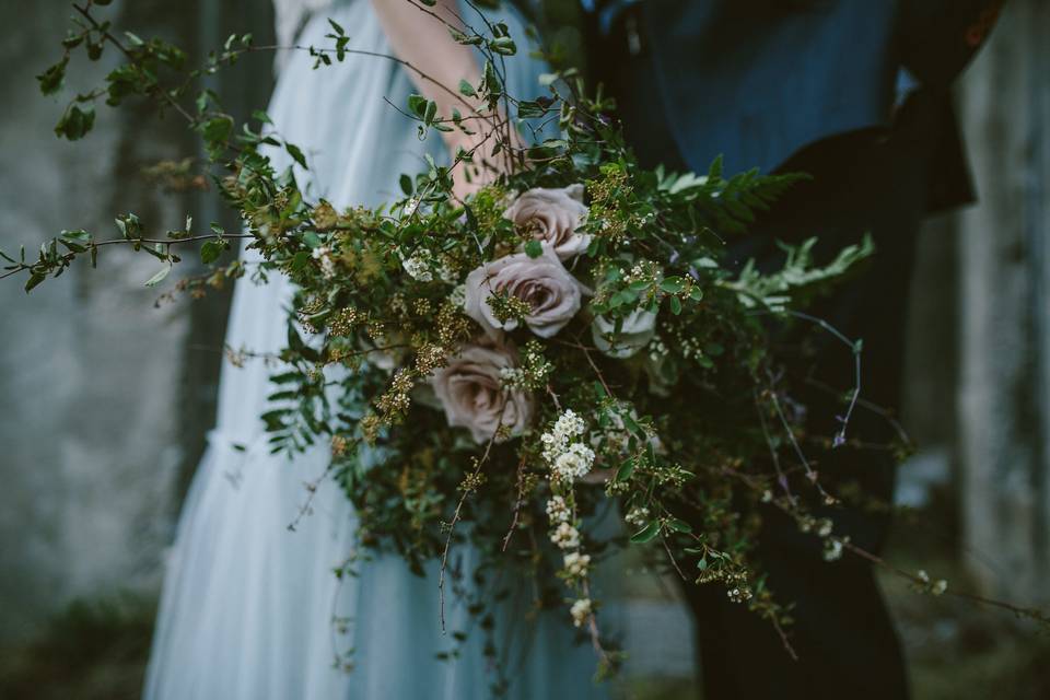 Wild moody bridal bouquet