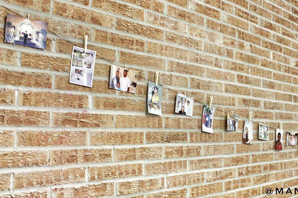 Rustic photo wall