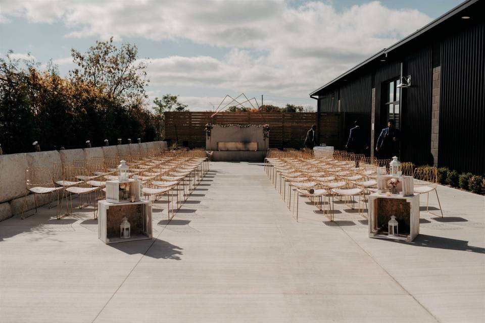 Outdoor ceremony setup