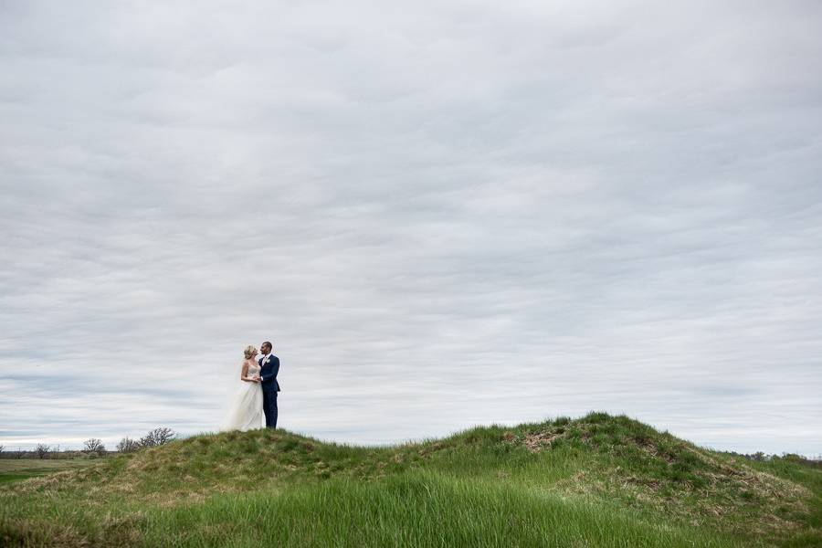 Happy bride and groom