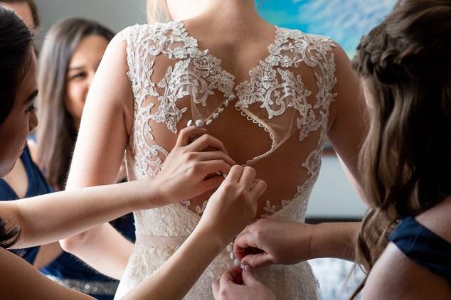 Bride getting ready