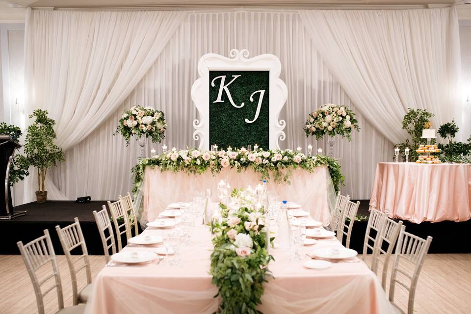 Reception greenery wedding