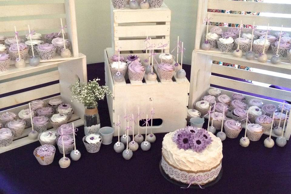 Lavender cupcake display