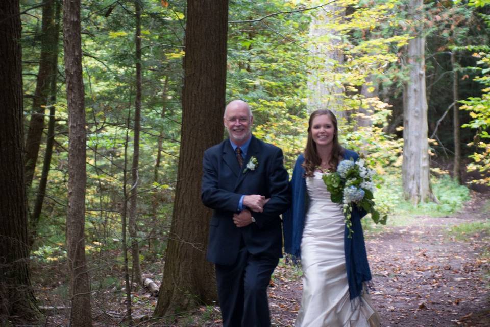 Bride and Dad on Maple Valley path.jpg