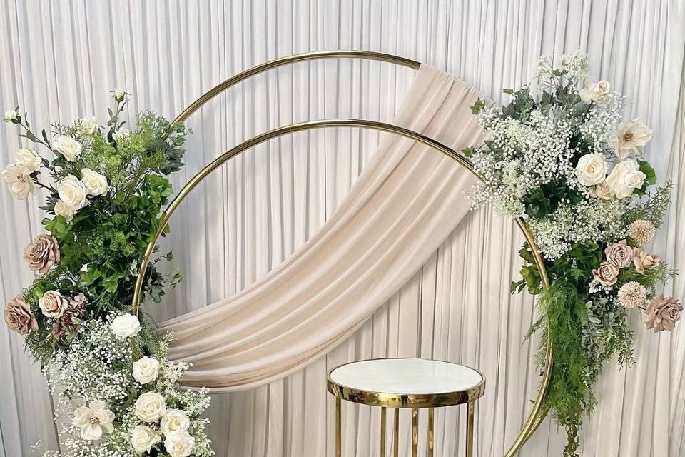 Floral ring backdrop