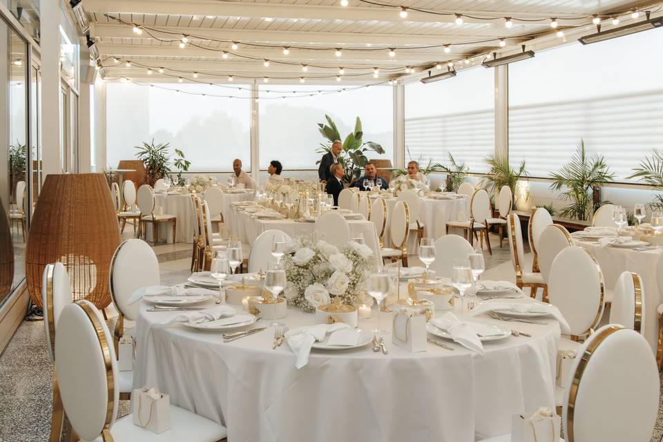 Sunlit terrace celebration set
