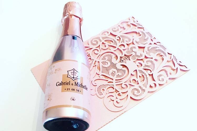 Custom Wedding Champagne Favor