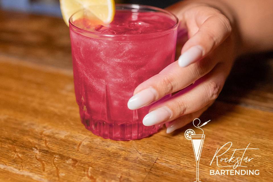 Glitter hibiscus lemonade