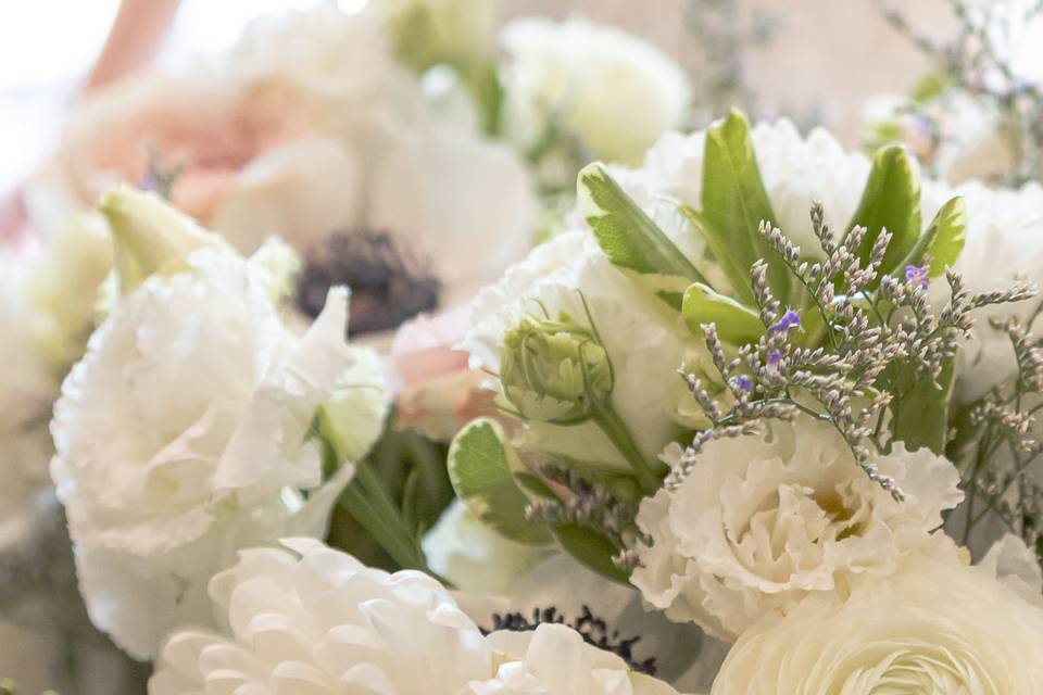 The bride and her flowers