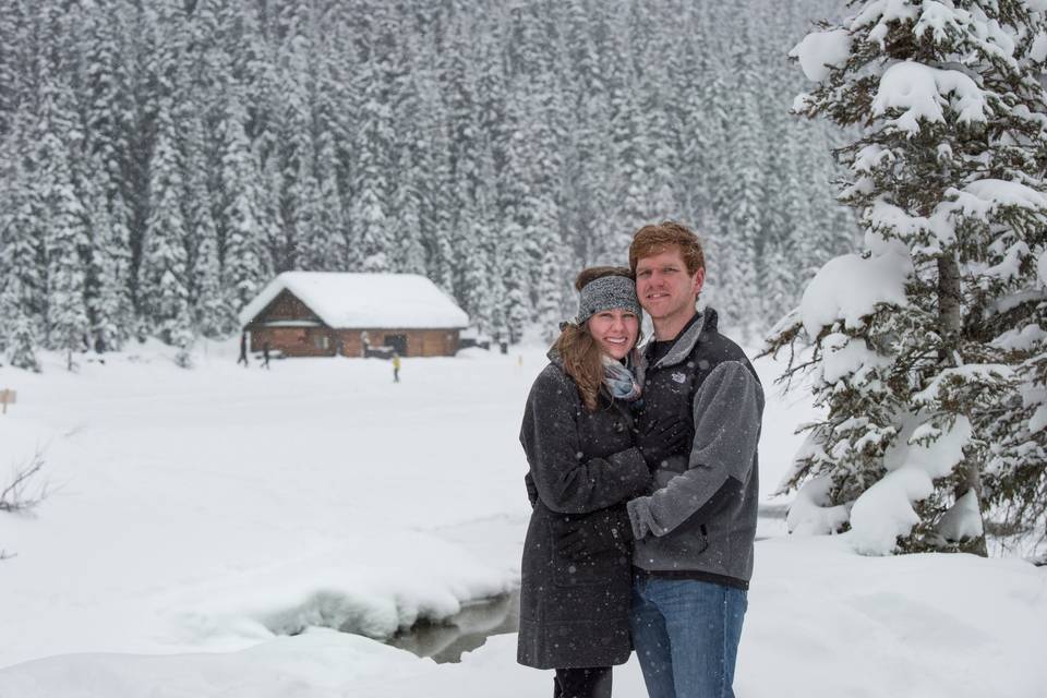 Newly Engaged at Lake Louise