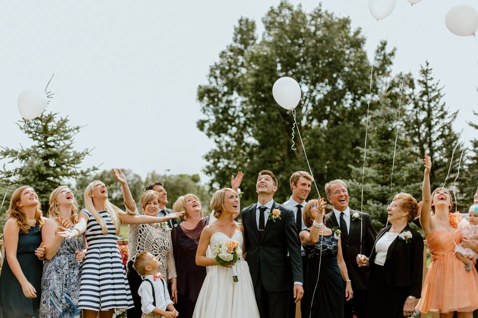 Fun family wedding photography
