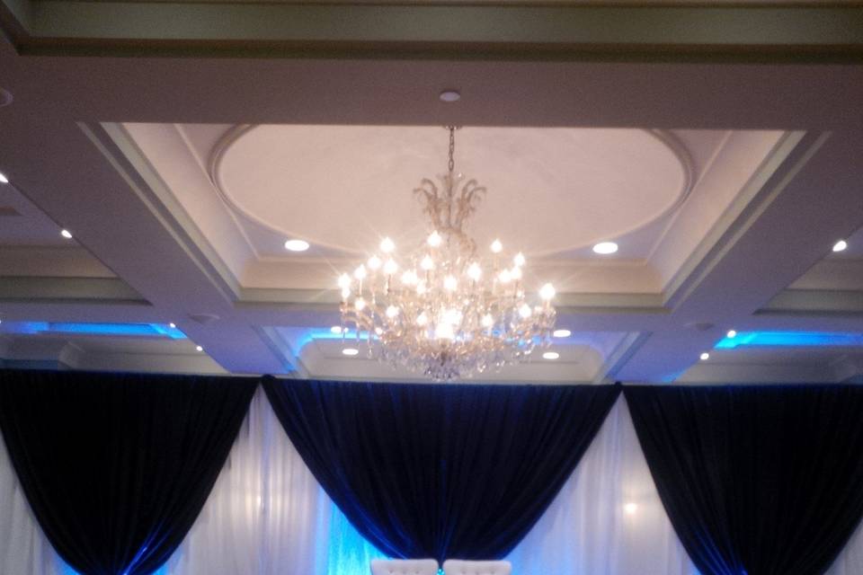 Chandelier hotel wedding