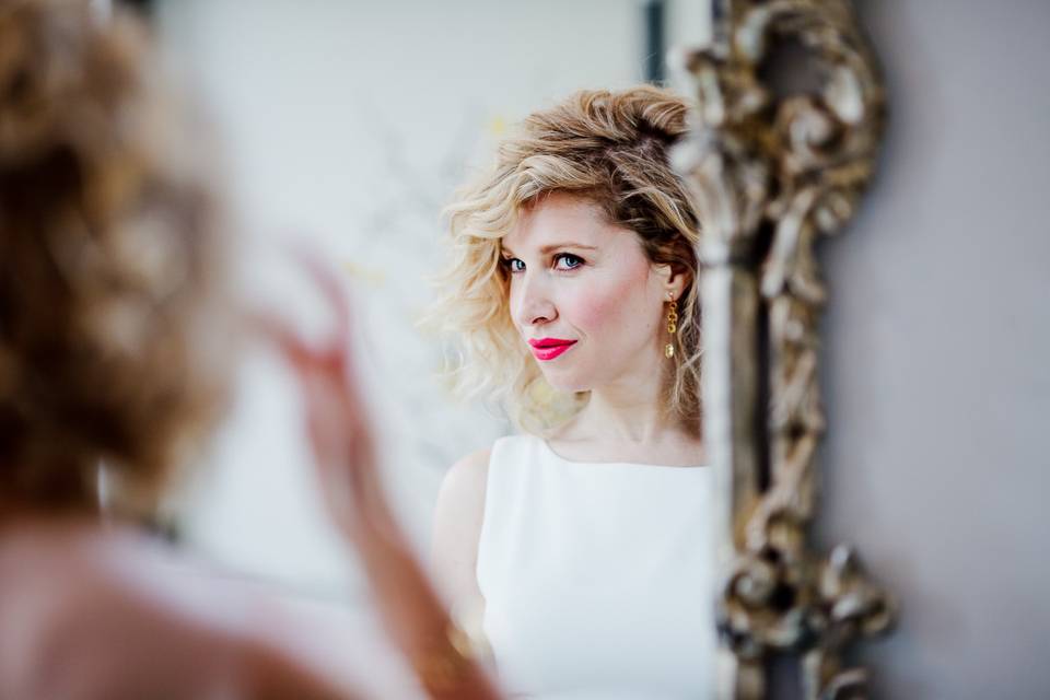 Bride getting ready