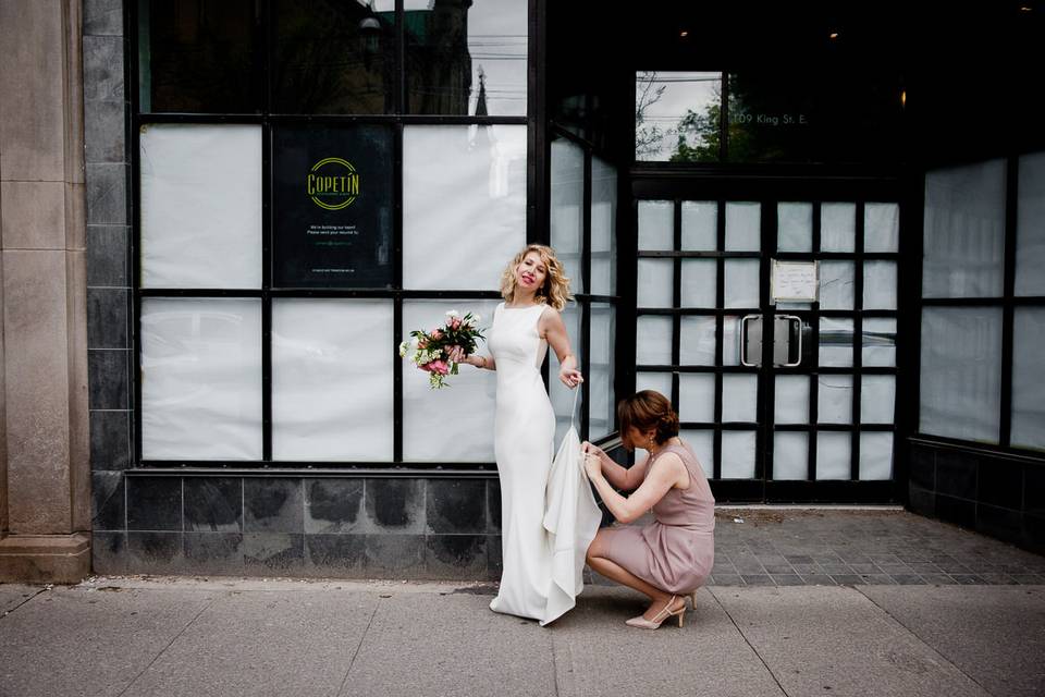 Bride and maid of honour