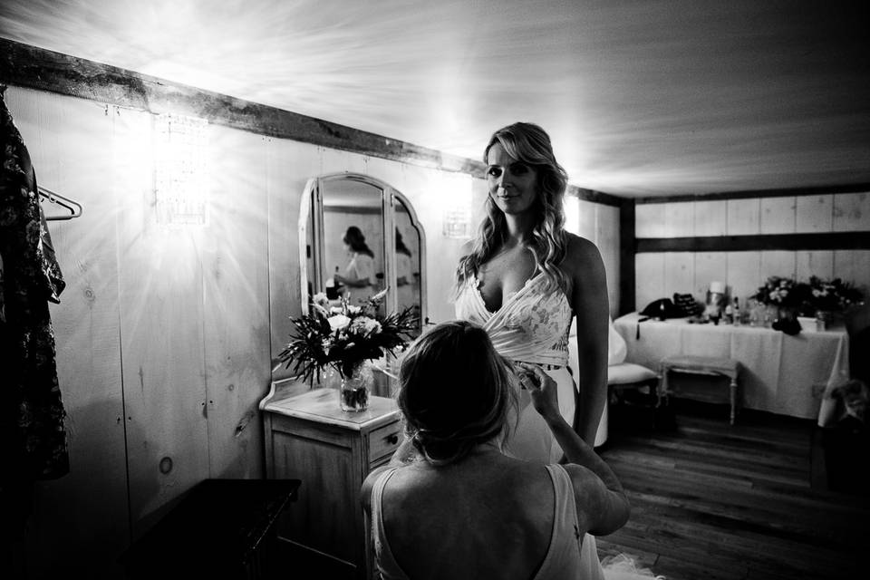 Bride getting ready