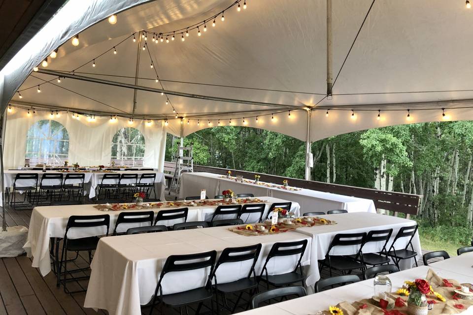 Inside 20x40 marquee tent