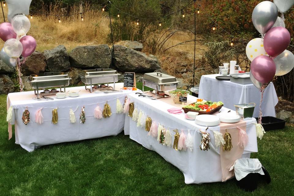 Sweet 16 Buffet tables