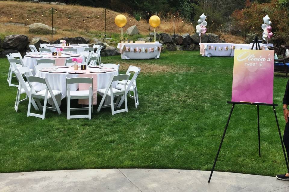 Sweet 16 party setup