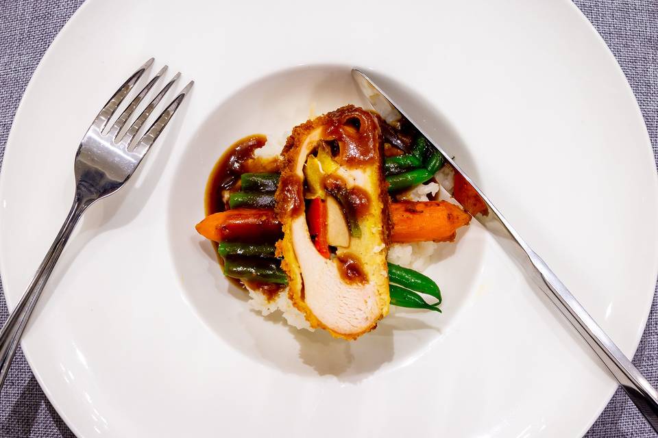 Chicken pastrami roulade