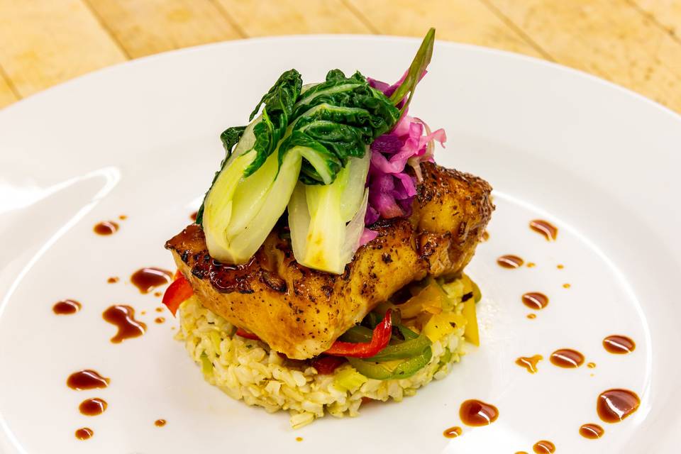 Miso glazed cod filet