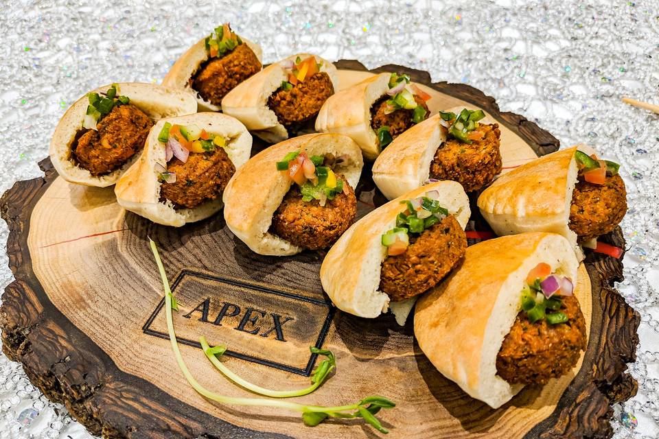 Mini pita and falafel