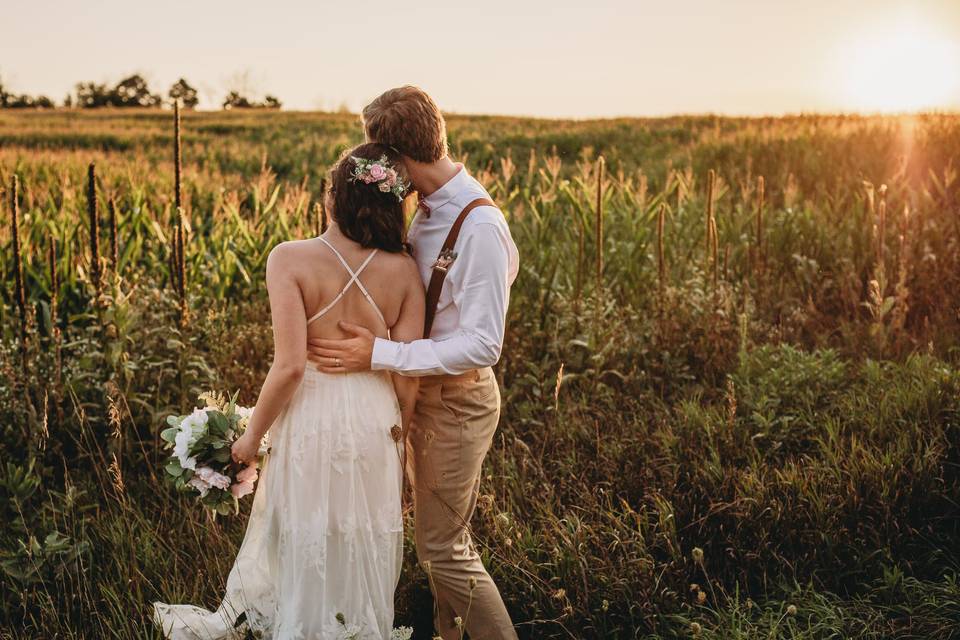 Couple looking at sunset