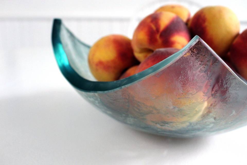 Glass fruit bowl