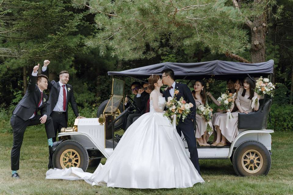 Kiss by the Shuttle Cart.