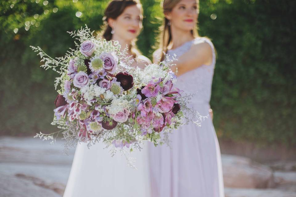 Bride and maid of honour