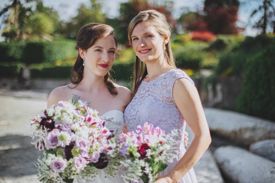 Bride and maid of honour