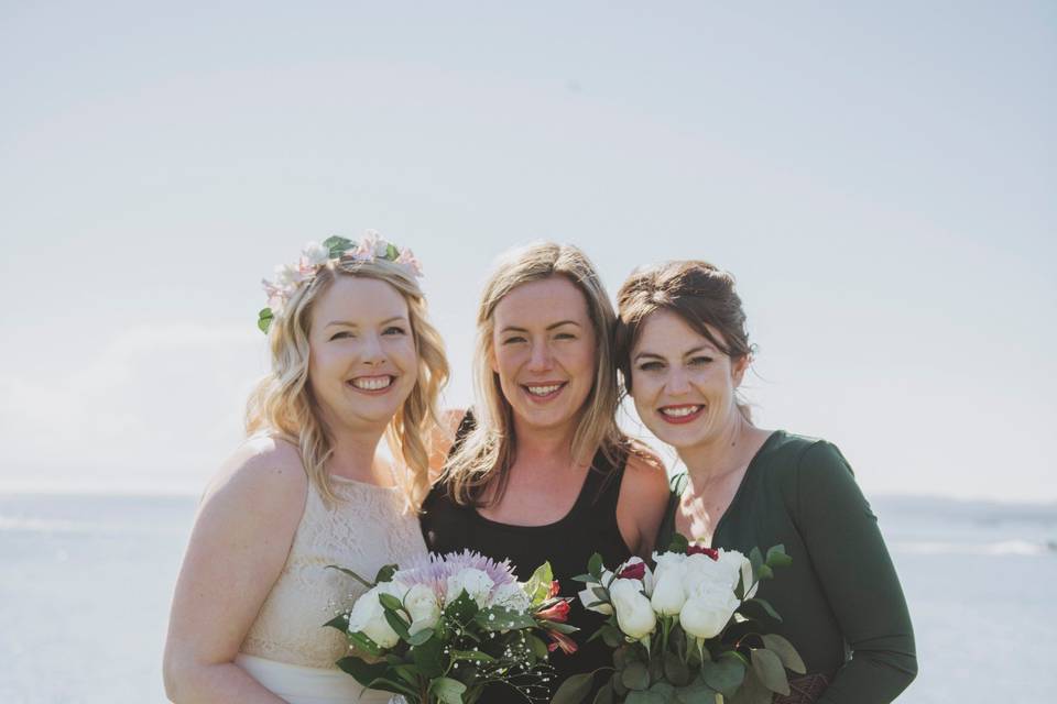 Bride and bridesmaids