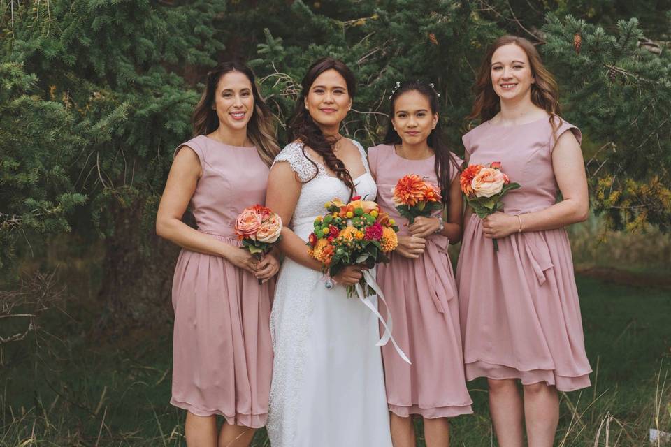 Bride and Bridesmaids