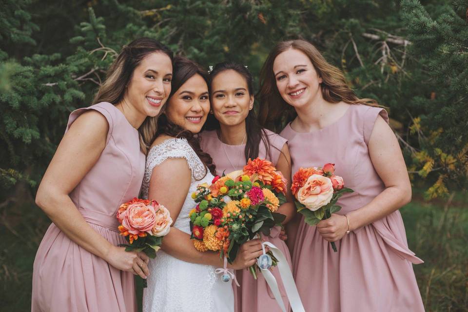 Bride and Bridesmaids