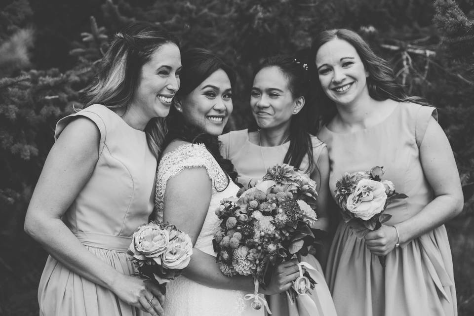 Bride and Bridesmaids