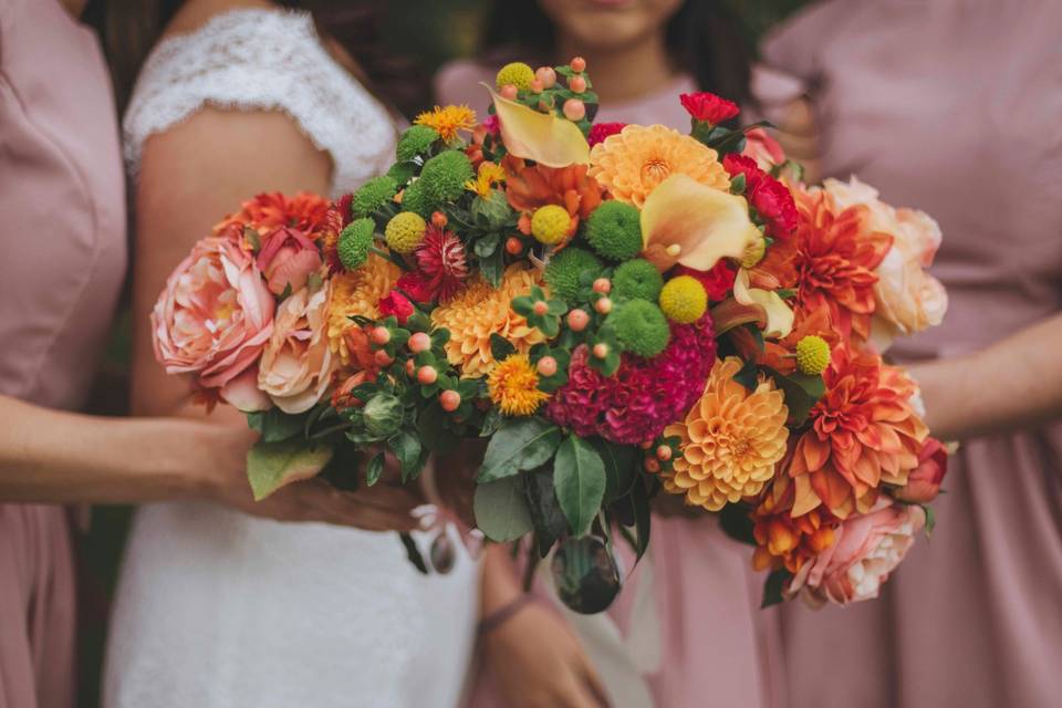 Bride and Bridesmaids