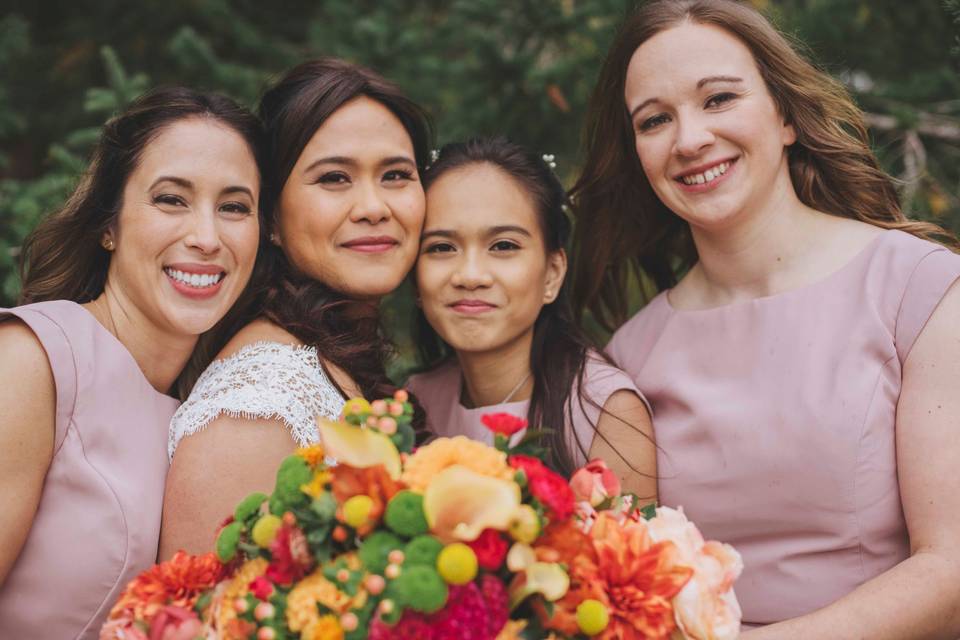 Bride and Bridesmaids