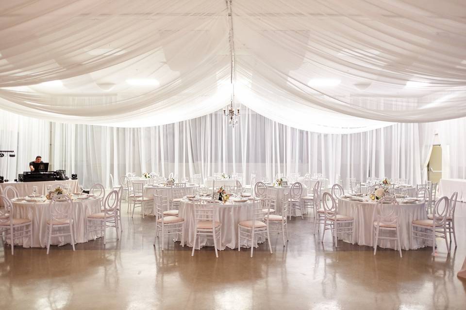 Soft & neutral reception decor