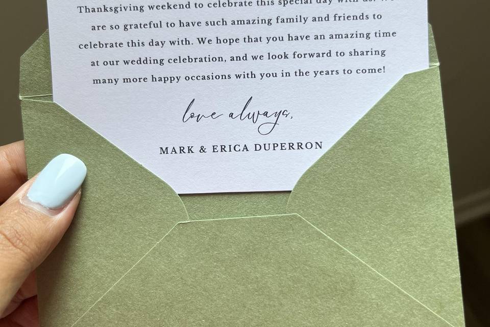 Thank you cards