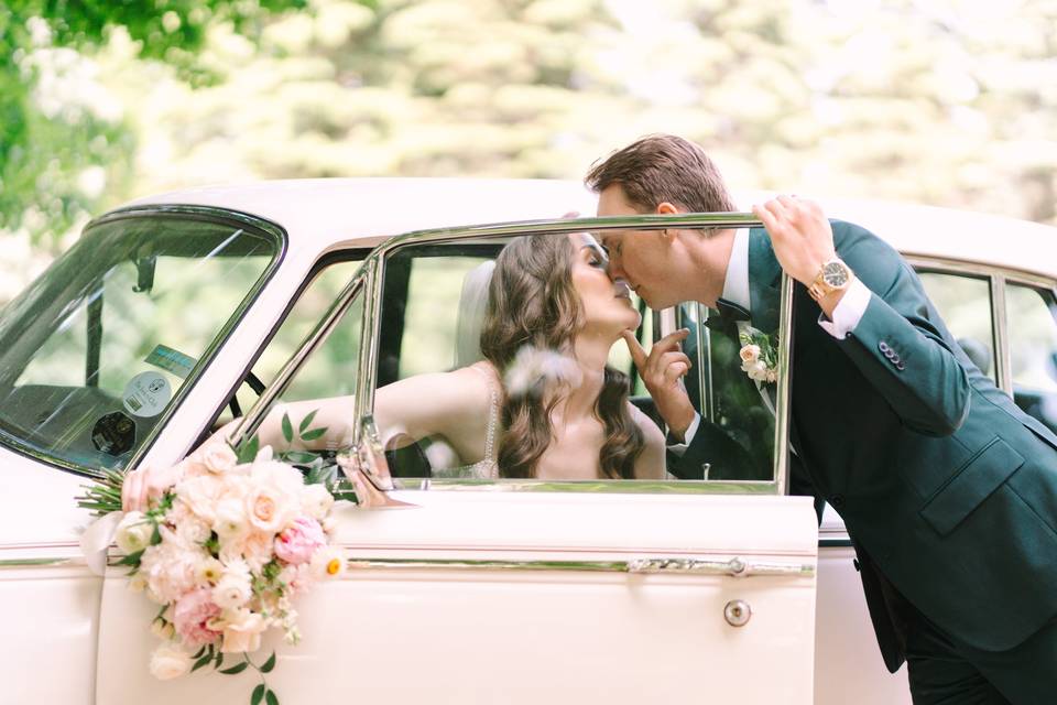 Couple with Vintage Car