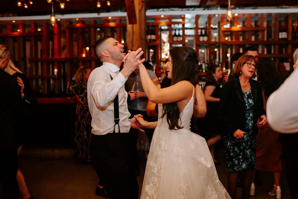 Newlyweds on the dance floor