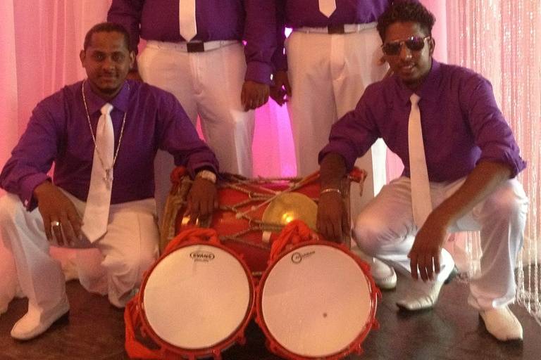 With tassa drums