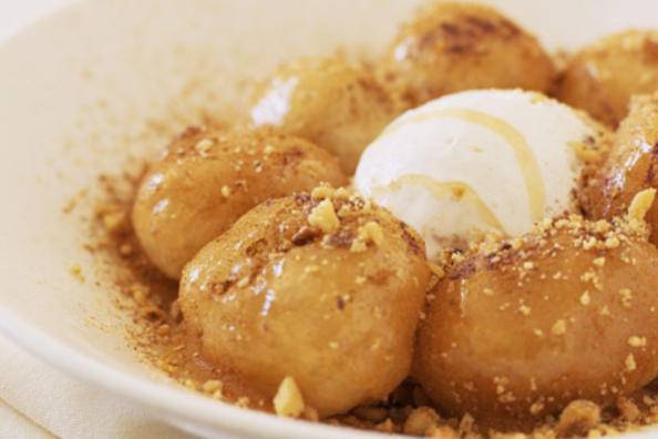 Loukoumades with ice cream